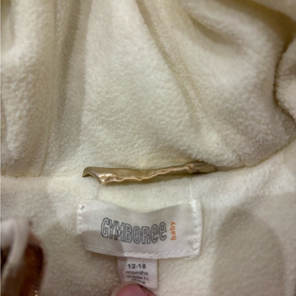 Golden pink puffer coat toddler 12-18m - Picture 2 of 2